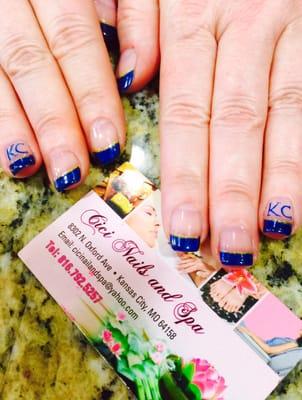 CiCi and John I love my Kansas City Royals nails and manicure !!