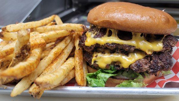 Bold burger and seasoned fries