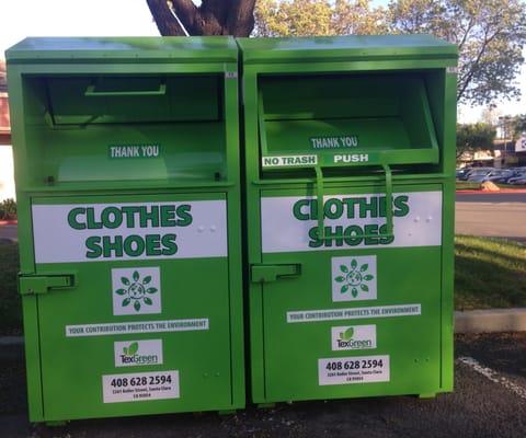 New Clothes Donation Box inside shopping center.