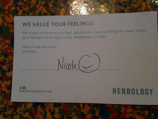 Nicole at DuBois Herbology Rocks! Helpful,  friendly,  knowledgeable.  Thanks for everything.