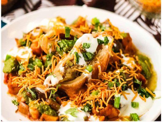 Mouth watering Samosa Chat