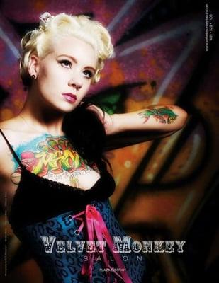 Hair and Make-up model for Velvet Monkey Salons