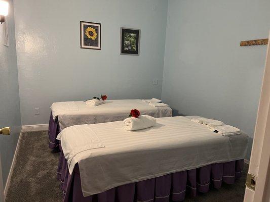 Our couples massage room, enjoy that special time together.