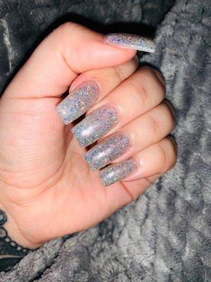 Glitter disco nails