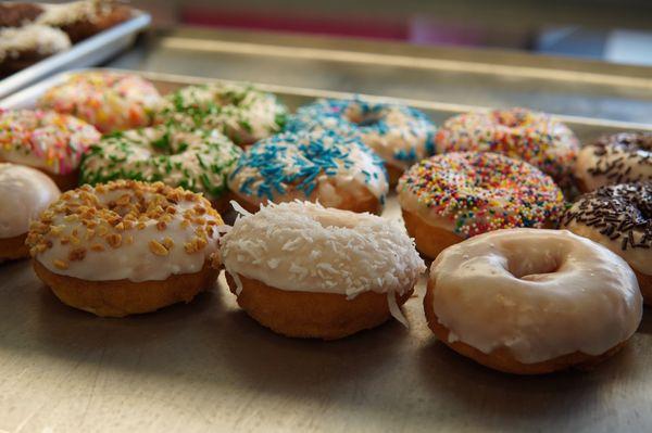 White icing cake donuts