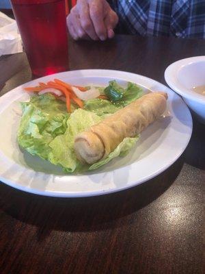 Crispy spring rolls. I better hurry and eat mine before the DH gobbles both of them down. He says it's great.