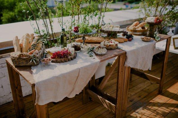 A creative table displays makes any food display extra appetizing.