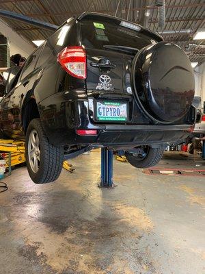 My RAV in the shop.