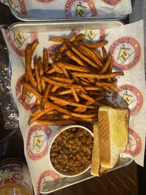 SWEET POTATO FRIES BAKED BEANS TEXAS TOAST