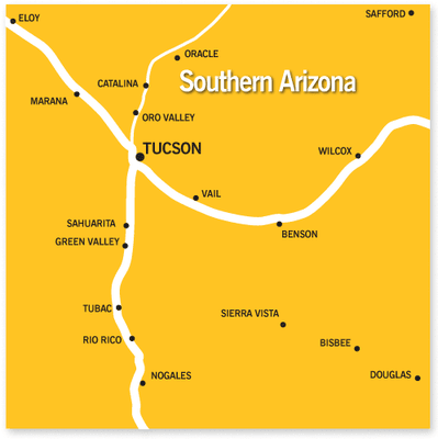 We cover most of Southern Arizona!