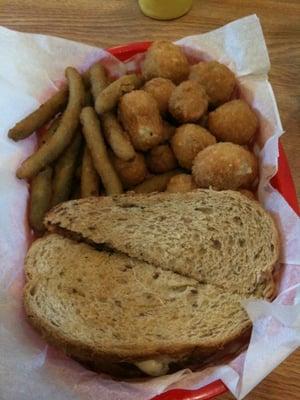 Patty Melt, Fried Green Beans, Fried Mushrooms