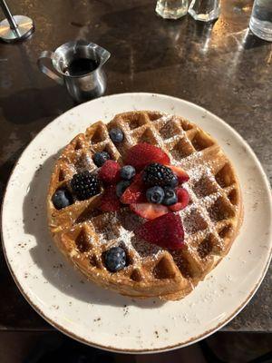 Waffle with berries.