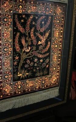 Turkish rug lit with 8 feet of LCD lights inside the shadow box!