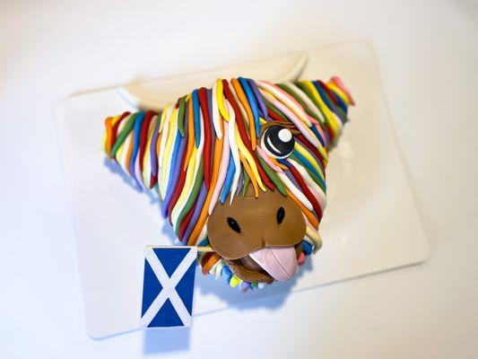 Rainbow Highland Cow Cake