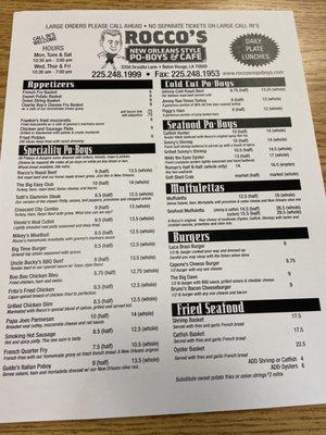 Menu side 2