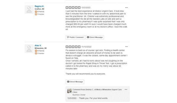 OUR YELP REVIEWS