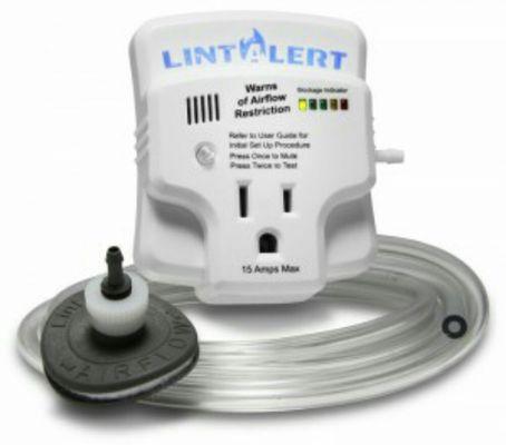 Lint Alert dryer vent monitoring safety device. Alerts you when your dryer vent is becoming clogged, so you can call to have it cleaned.