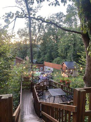 Patio below and large deck