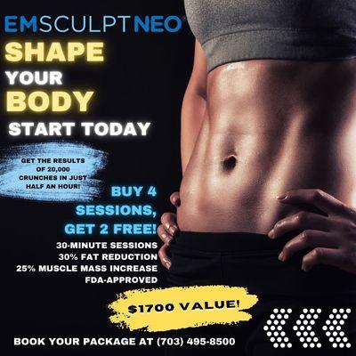 Emsculpt Neo, build muscle, loose fat. No downtime