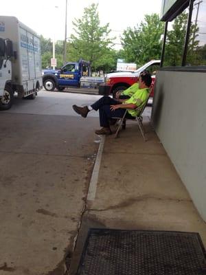 These people offered us chairs and then sat on them saying " well screw that."