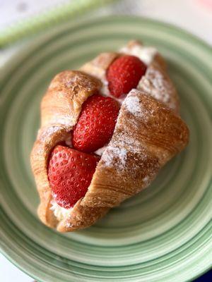 Strawberry and cream croissant