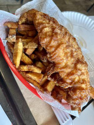 Standard size fish & chips - so good!