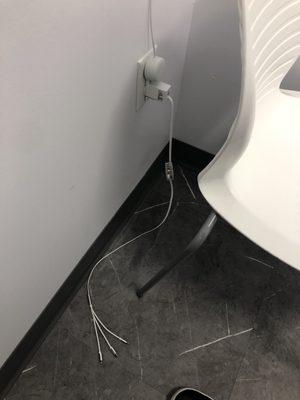 Charging cables in exam room