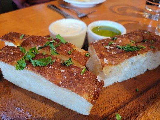 Wood Fired Bread (Large, $14, one piece eaten!)