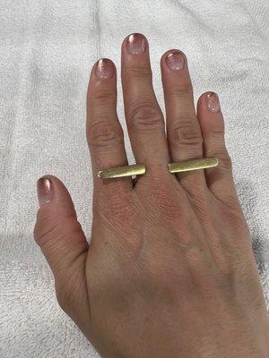 Gel manicure with chrome