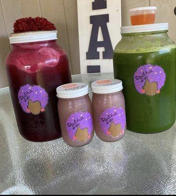 Healthy vegan juices, smoothies, teas, and Sea moss gel