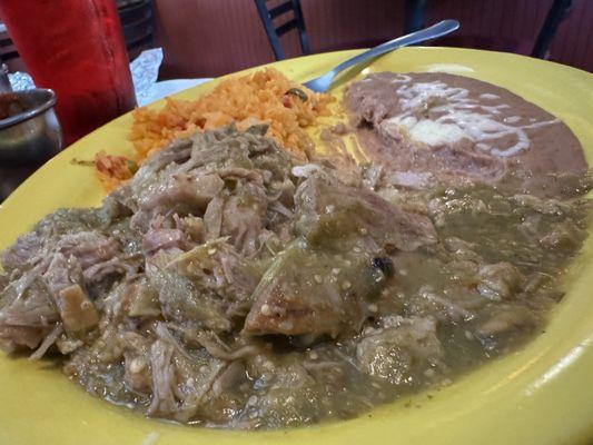 Pork verde plate