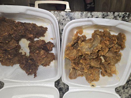 Fried gizzards and livers