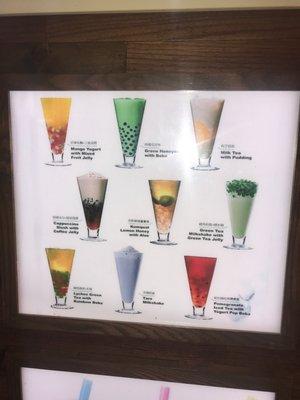 Boba menu options