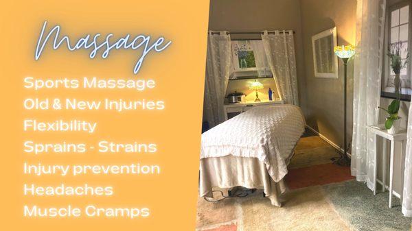 Sports massage and medical massage, from gentle to deep tissue for pain-free range of motion