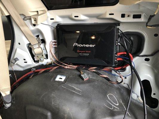 6 Channel amp installed out of sight 2010 Explorer!