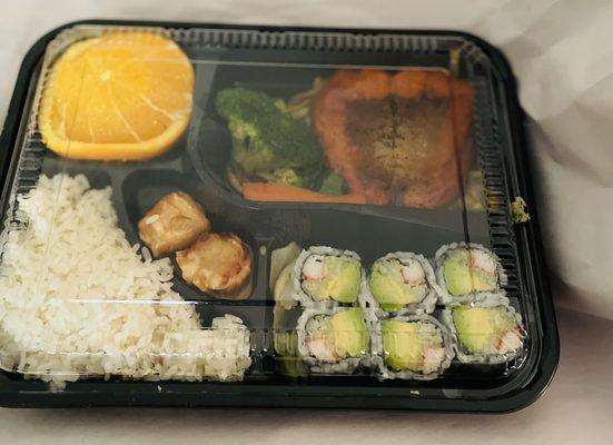 Salmon teriyaki bento box