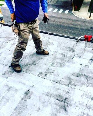 Checking this commercial roof!