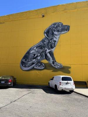 Chiweenie wall painting in downtown Jackson