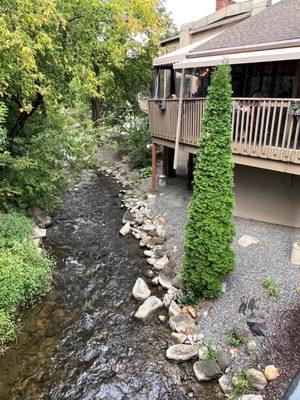 Outdoor, heated terrace on the river