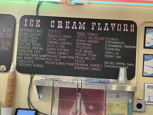 Just some of the flavors available at this adorable ice cream/ fro yo store