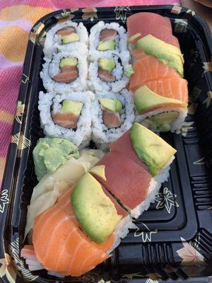 Rainbow Roll and Salmon Avocado Roll