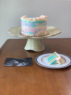 Gender reveal cake