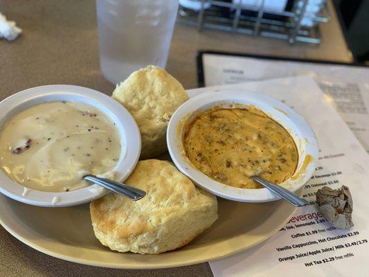 Biscuit & Gravy Sausage/bacon gravy  Chorizo gravy