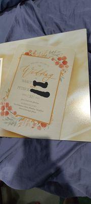 Photo of our invitation in the album