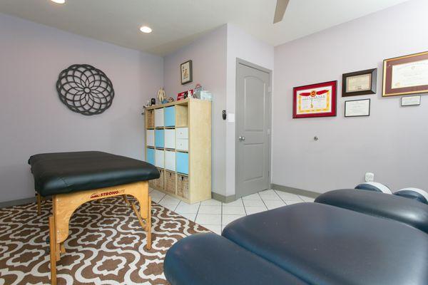 Our treatment room allows for chiro, massage, and Muscle Activation techniques all in one place.