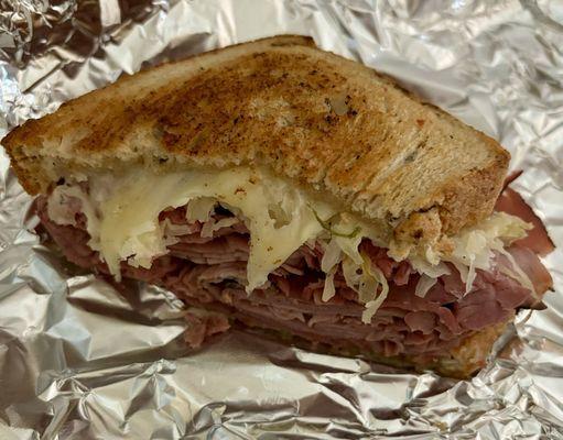 Reuben on rye piled high!