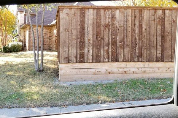 Before picture. Bleached fence.