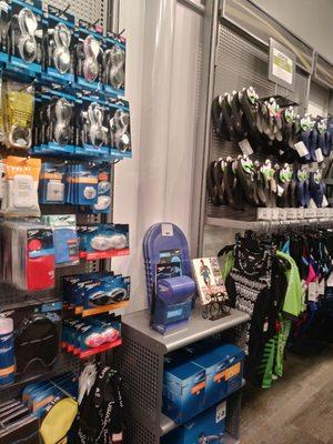 Lots of gear for swimmers and triathletes toward the rear of the store.