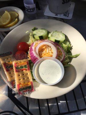 House salad with ranch.