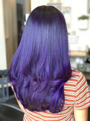 Purple balayage by our stylist Amy